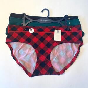 NWT Lucky Brand Panties 3 Pack XL Red Black Green Seamless